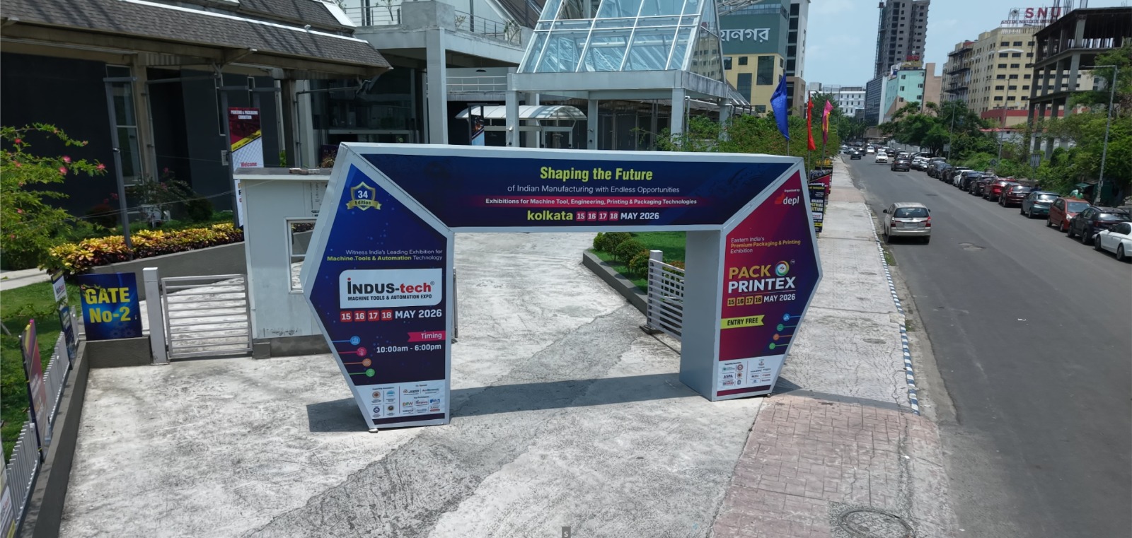 Indus Tech Expo Kolkata Gate No 2 entrance with branding