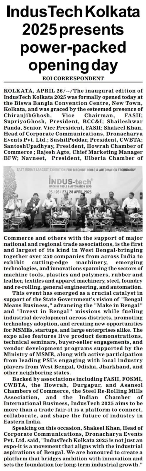 IndusTech Kolkata 2025 presents power-packed opening day